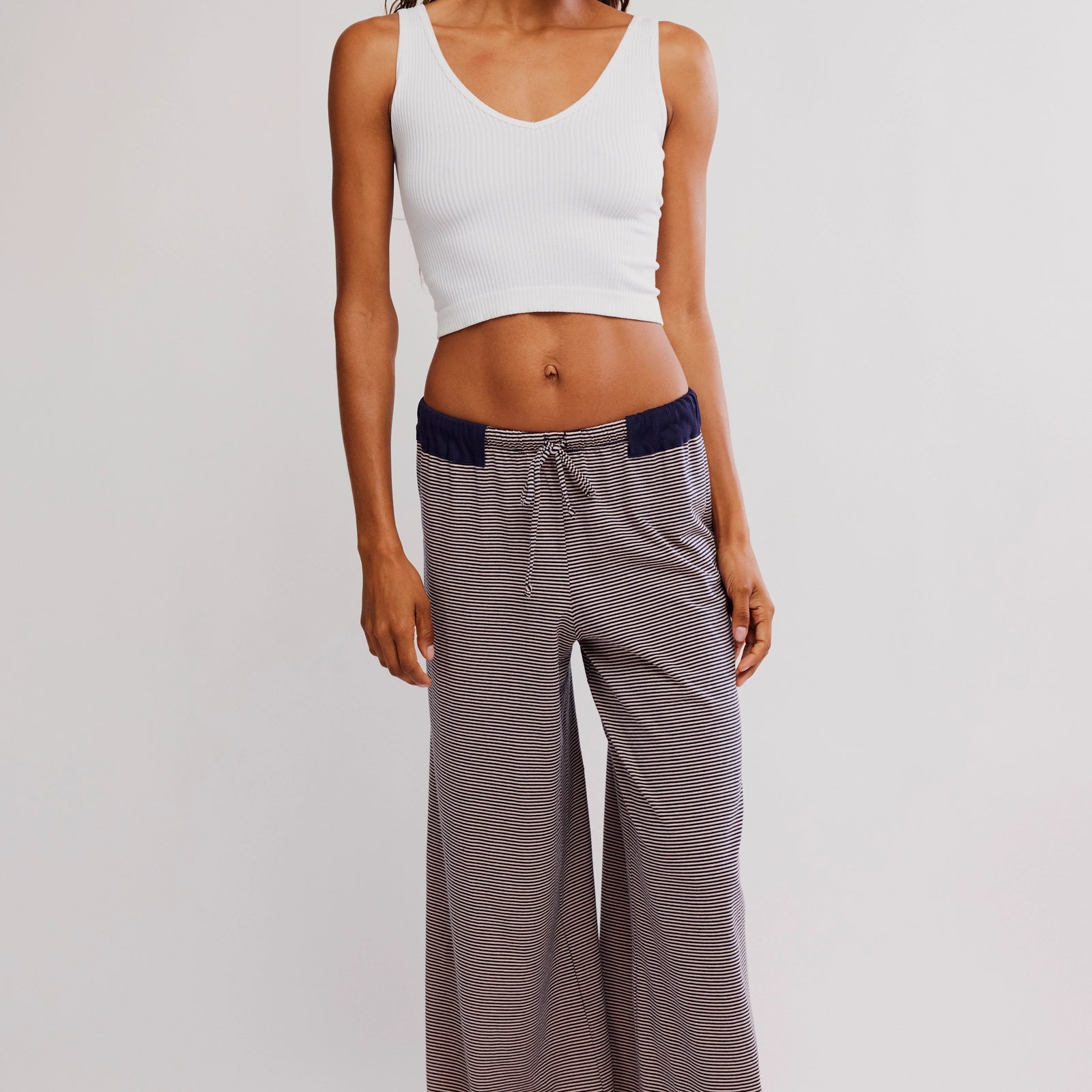 FREE PEOPLE OUT AND ABOUT PANTS - PEACH COMBO