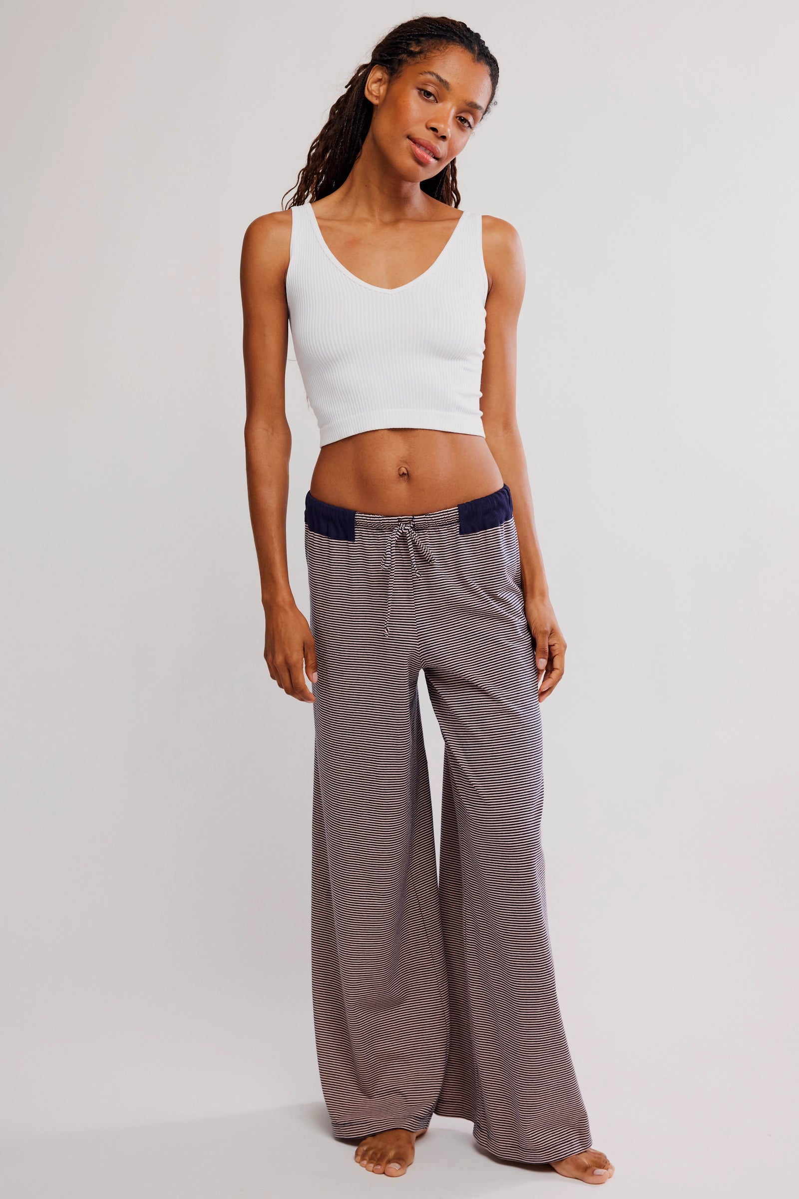 FREE PEOPLE OUT AND ABOUT PANTS - PEACH COMBO