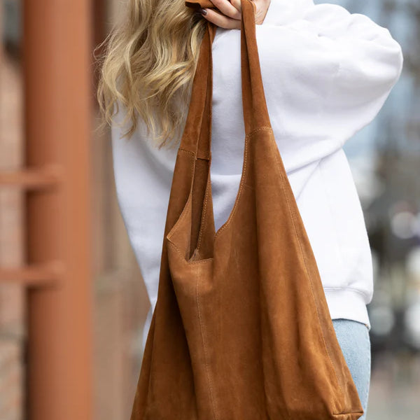 RISA KNOT TOTE BAG - TAN SUEDE