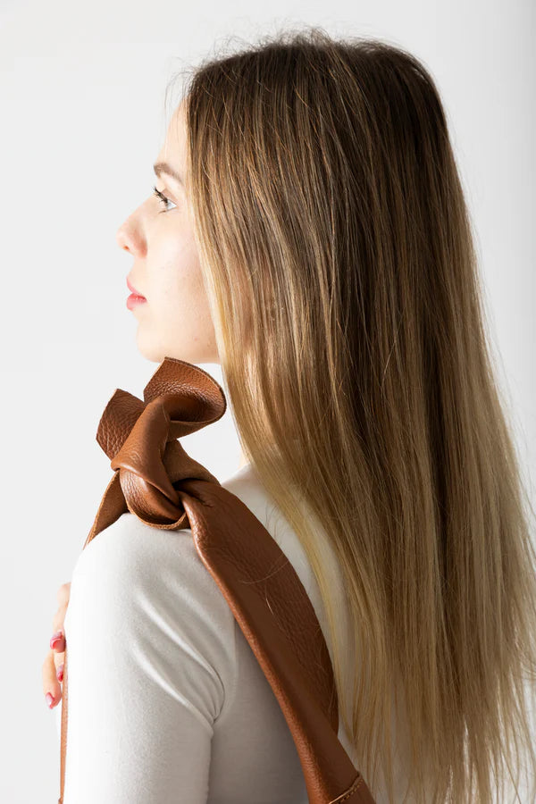 RISA KNOT TOTE BAG - TAN LEATHER