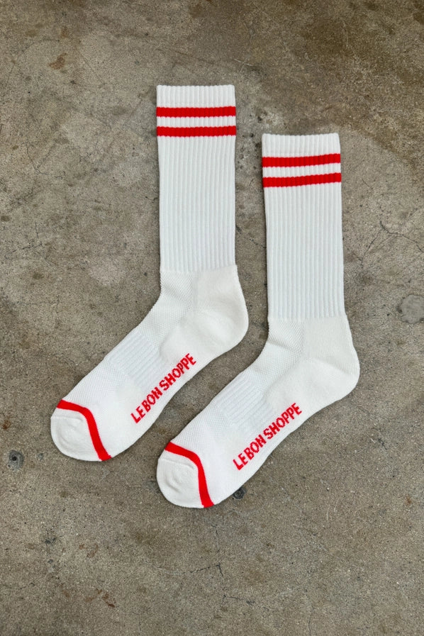 LE BON SHOPPE EXTENDED BOYFRIEND SOCKS - CLEAN WHITE