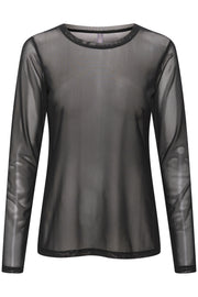 MELIDA MESH SHIRT - BLACK