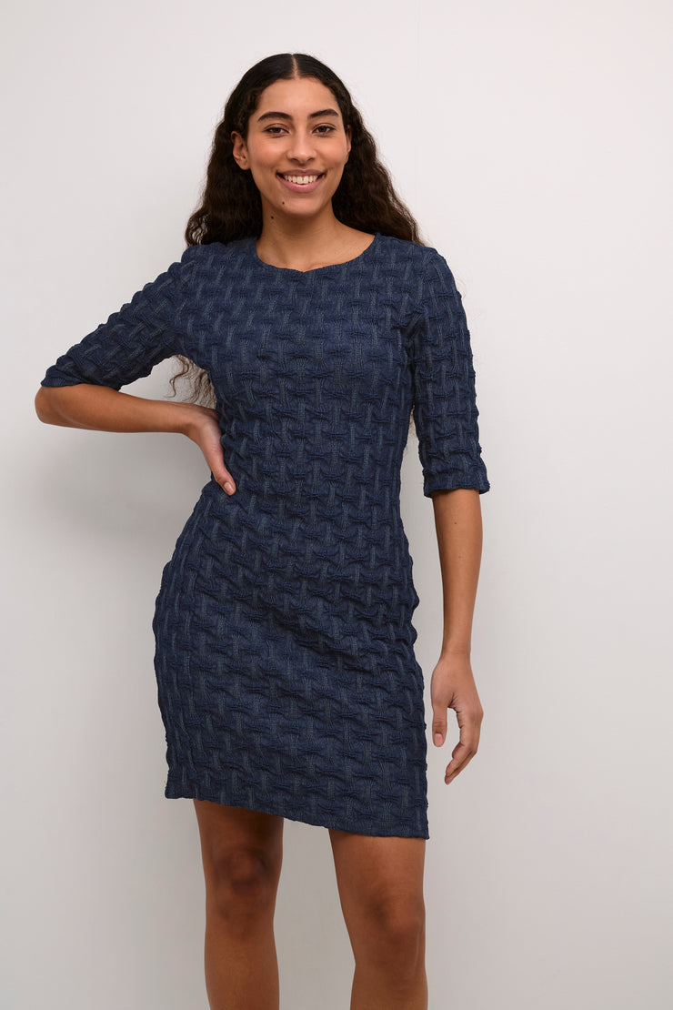 CLARAMILLA DRESS - DARK BLUE WASH