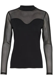 GRACE MESH BLOUSE - BLACK