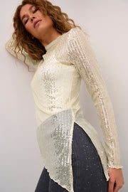 GIYA SEQUINS BLOUSE - CHAMPAGNE