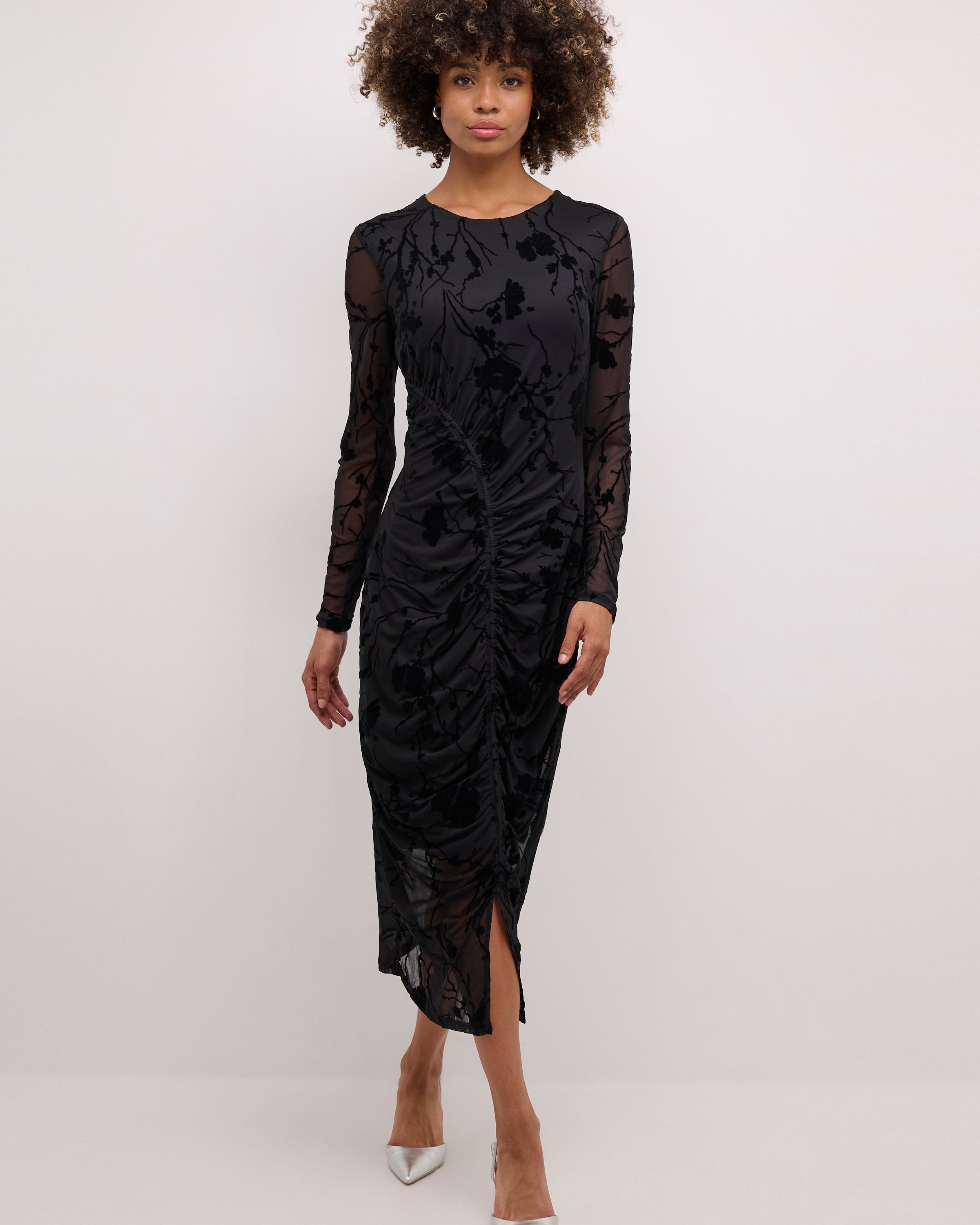 ALIDA PRINTED DRESS - BLACK