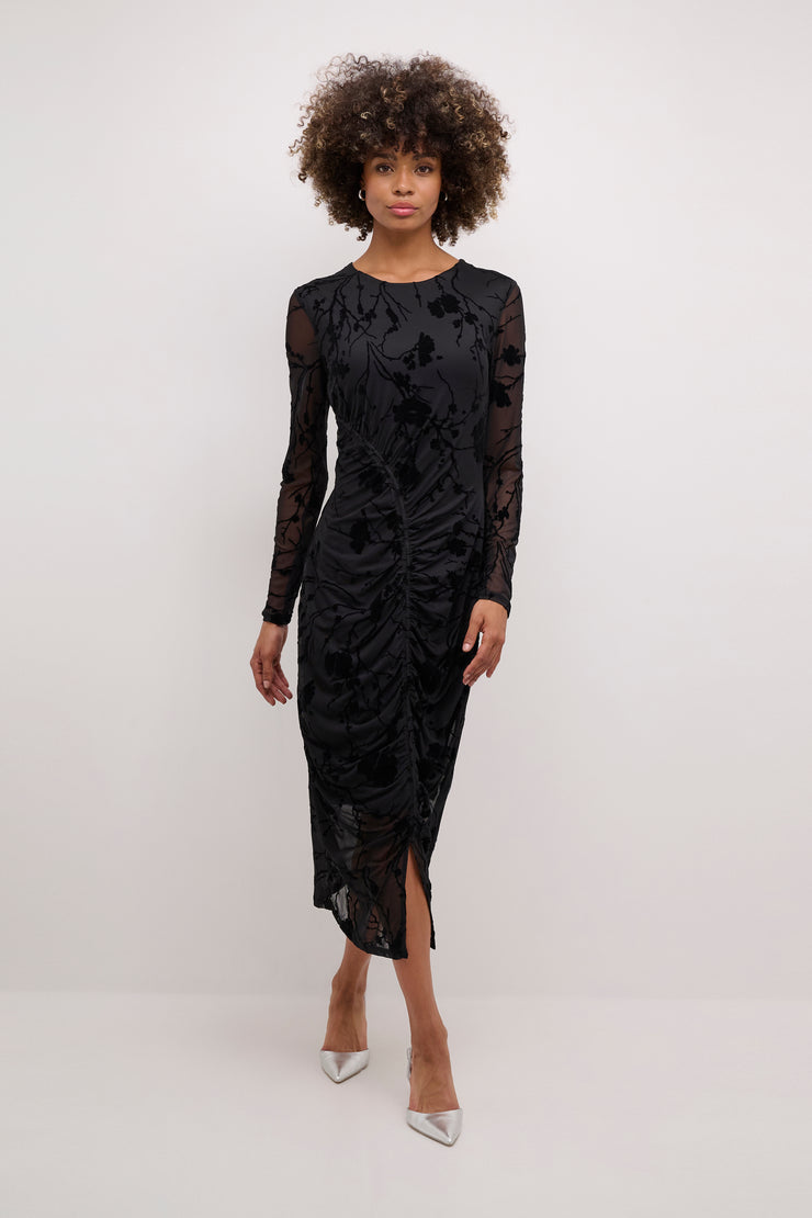 ALIDA PRINTED DRESS - BLACK