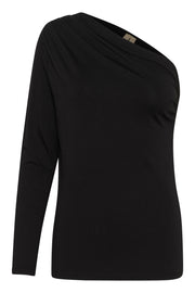 NIKKO ONE SHOULDER TOP - BLACK