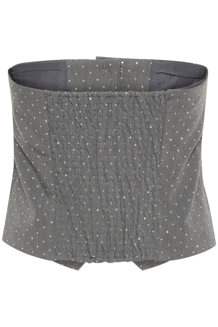 ANNLISE STUDDED VEST - GREY