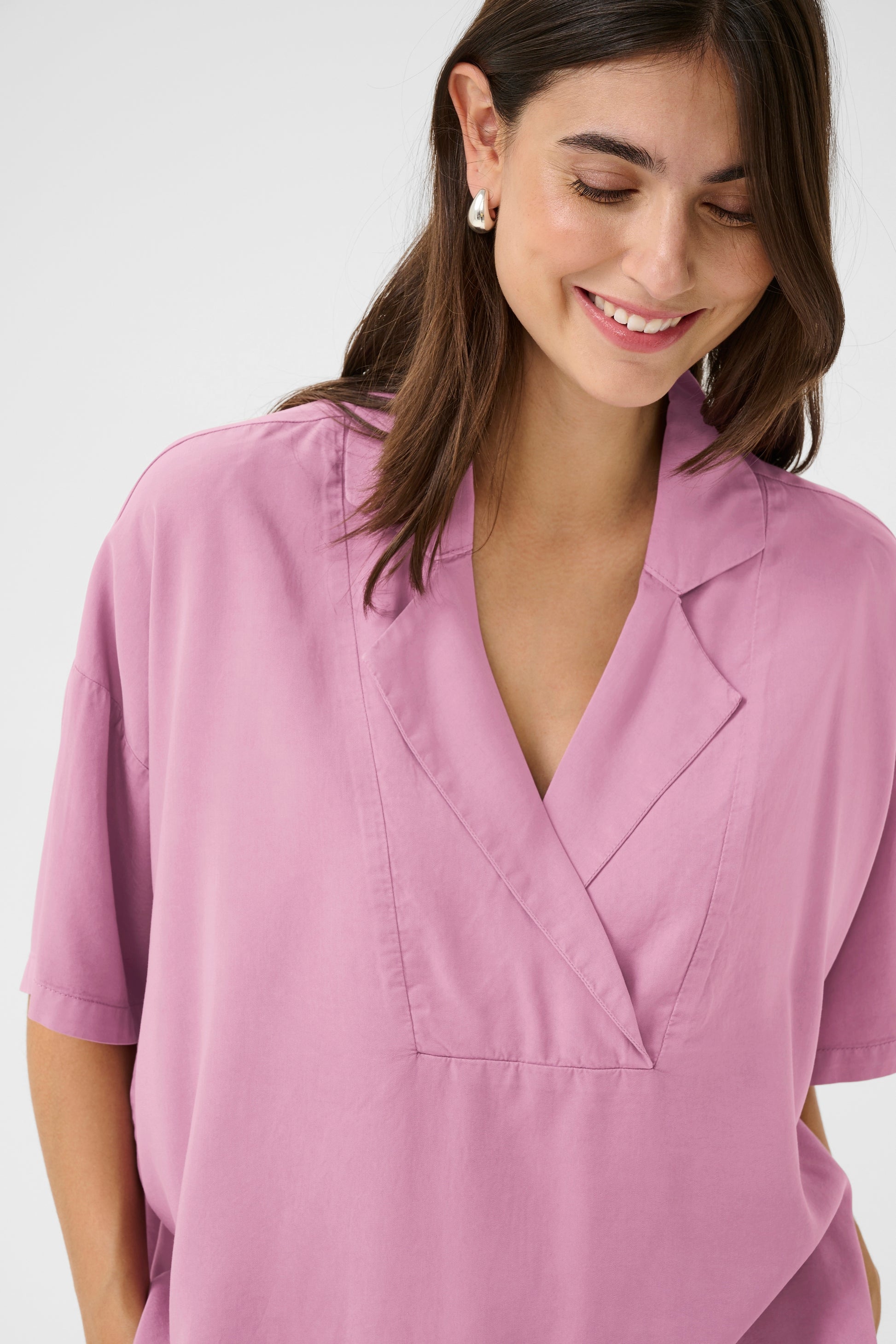 CULTURE CLARINA V NECK BLOUSE - VALERIAN