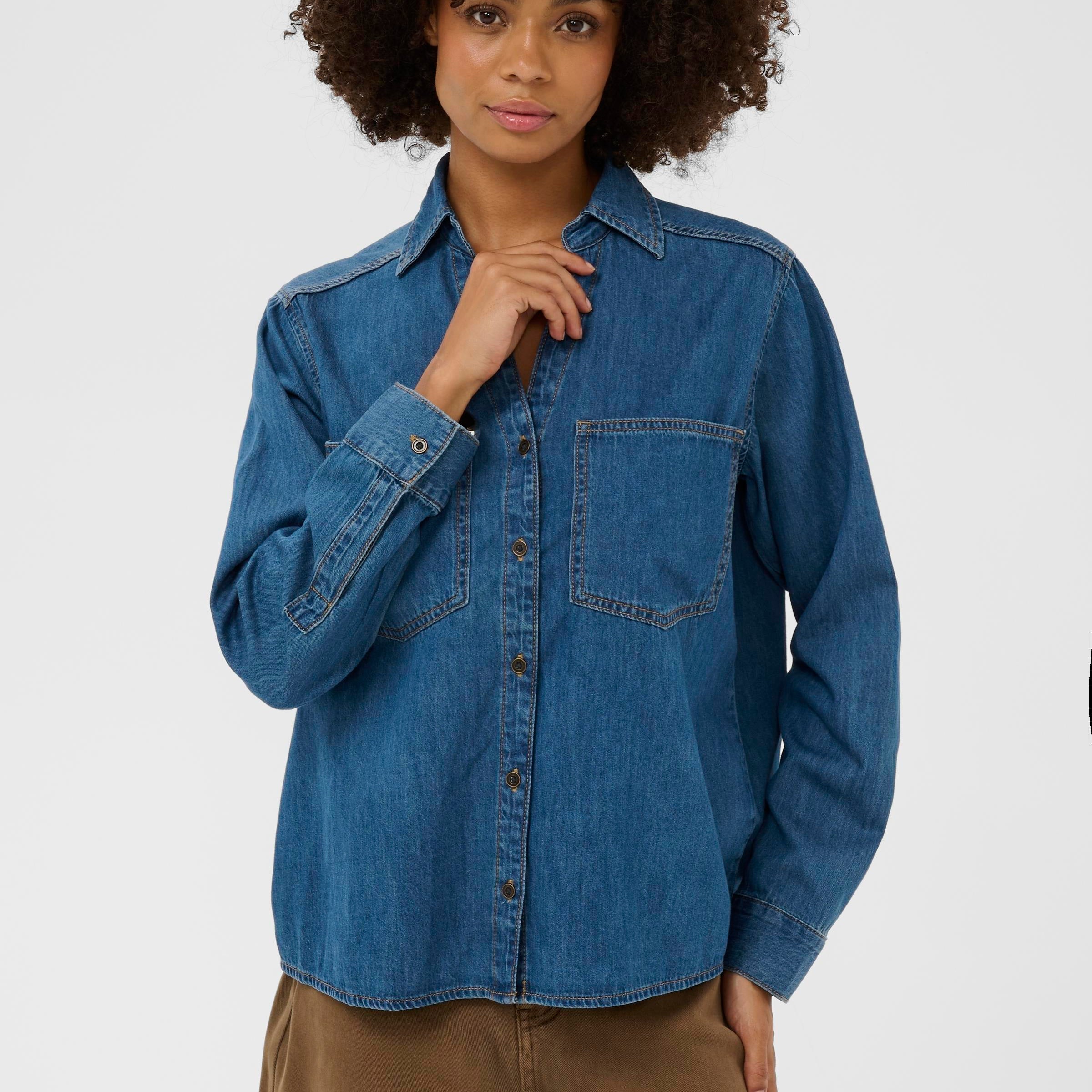 CULTURE MOLA DENIM SHIRT - DARK BLUE WASH