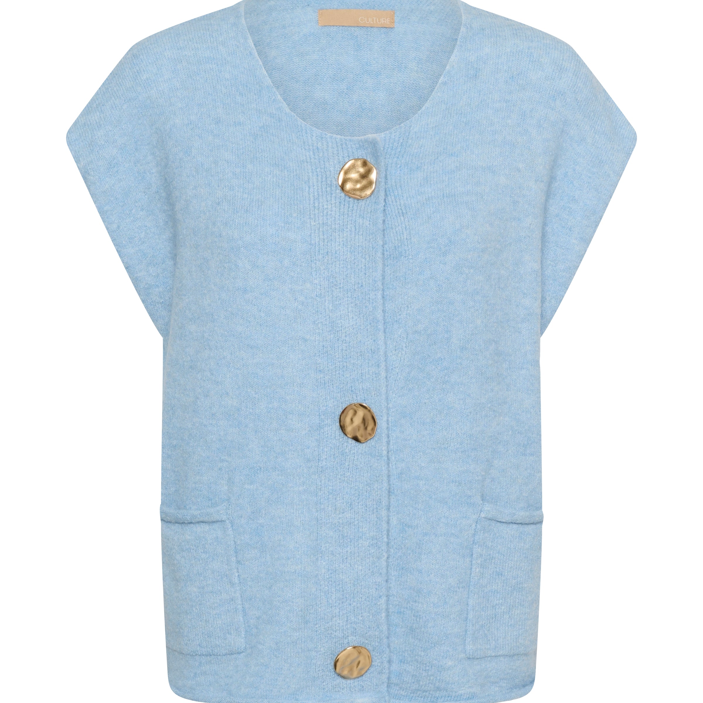CULTURE BENNI BUTTON VEST - CASHMERE BLUE