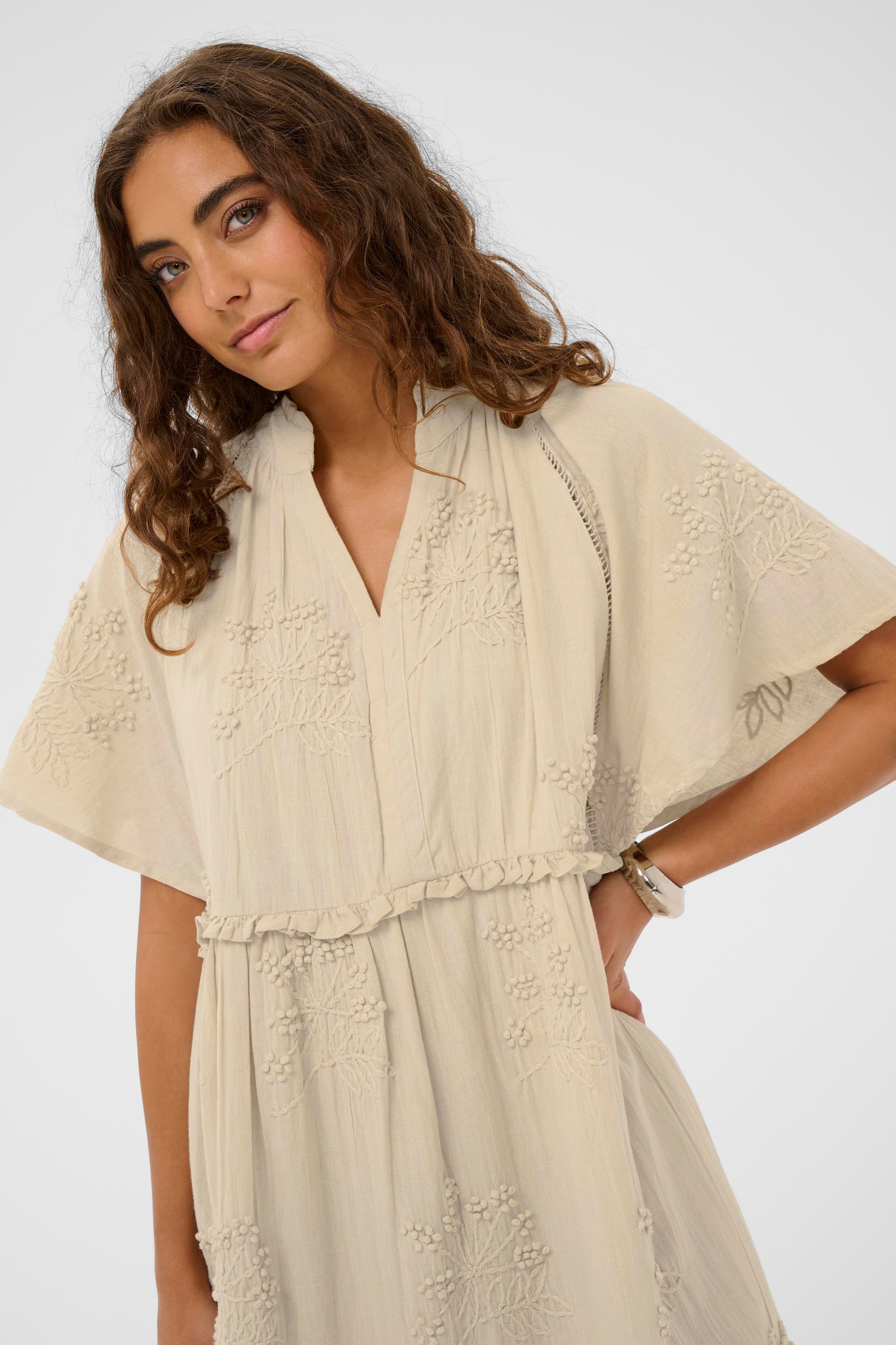 CULTURE JALIA DRESS - OYSTER GREY