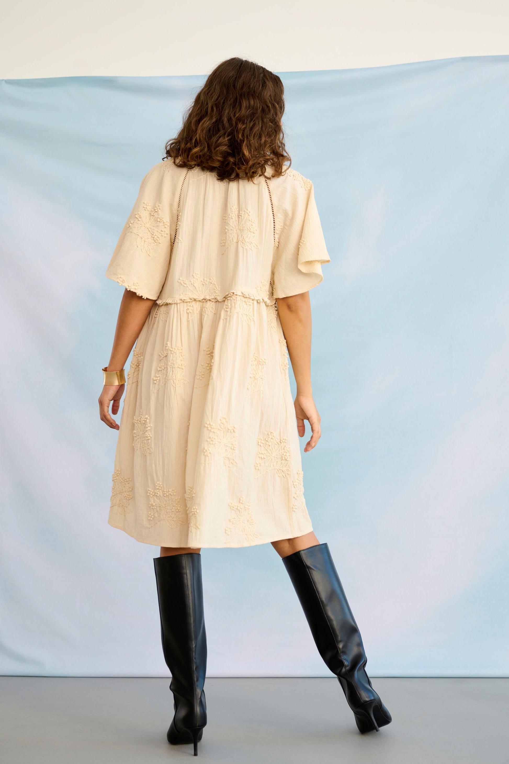 CULTURE JALIA DRESS - OYSTER GREY
