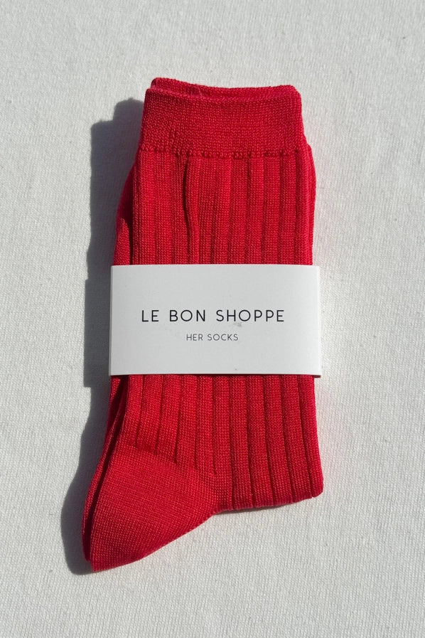 LE BON SHOPPE HER SOCKS - RED