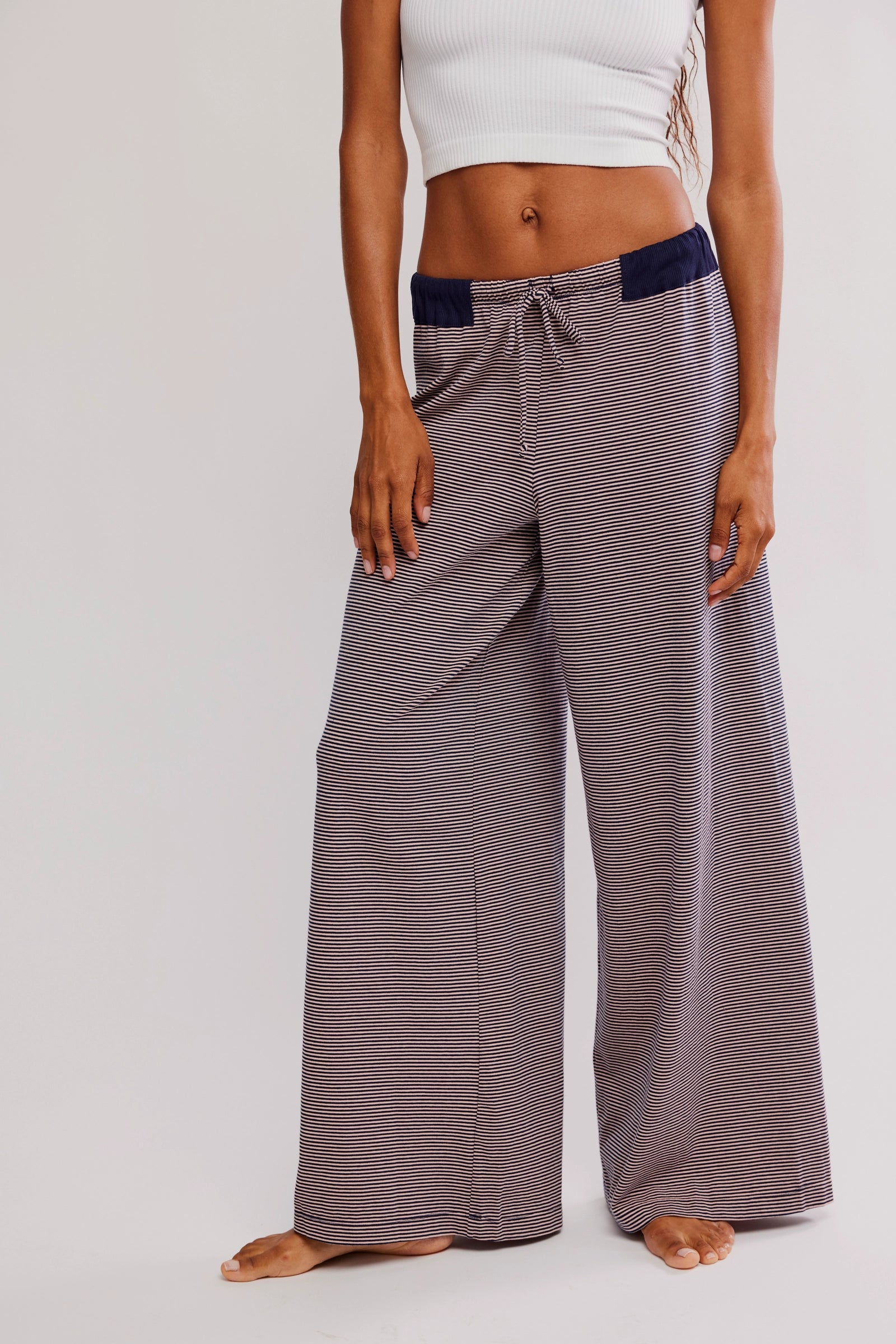 FREE PEOPLE OUT AND ABOUT PANTS - PEACH COMBO