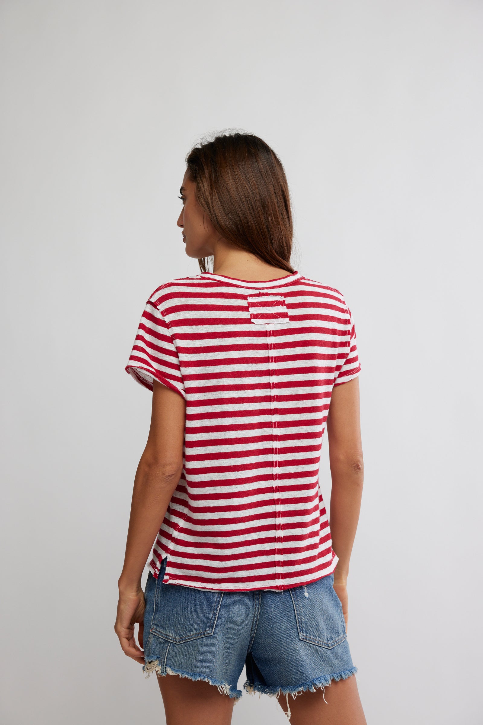FREE PEOPLE NORA TEE - RED COMBO