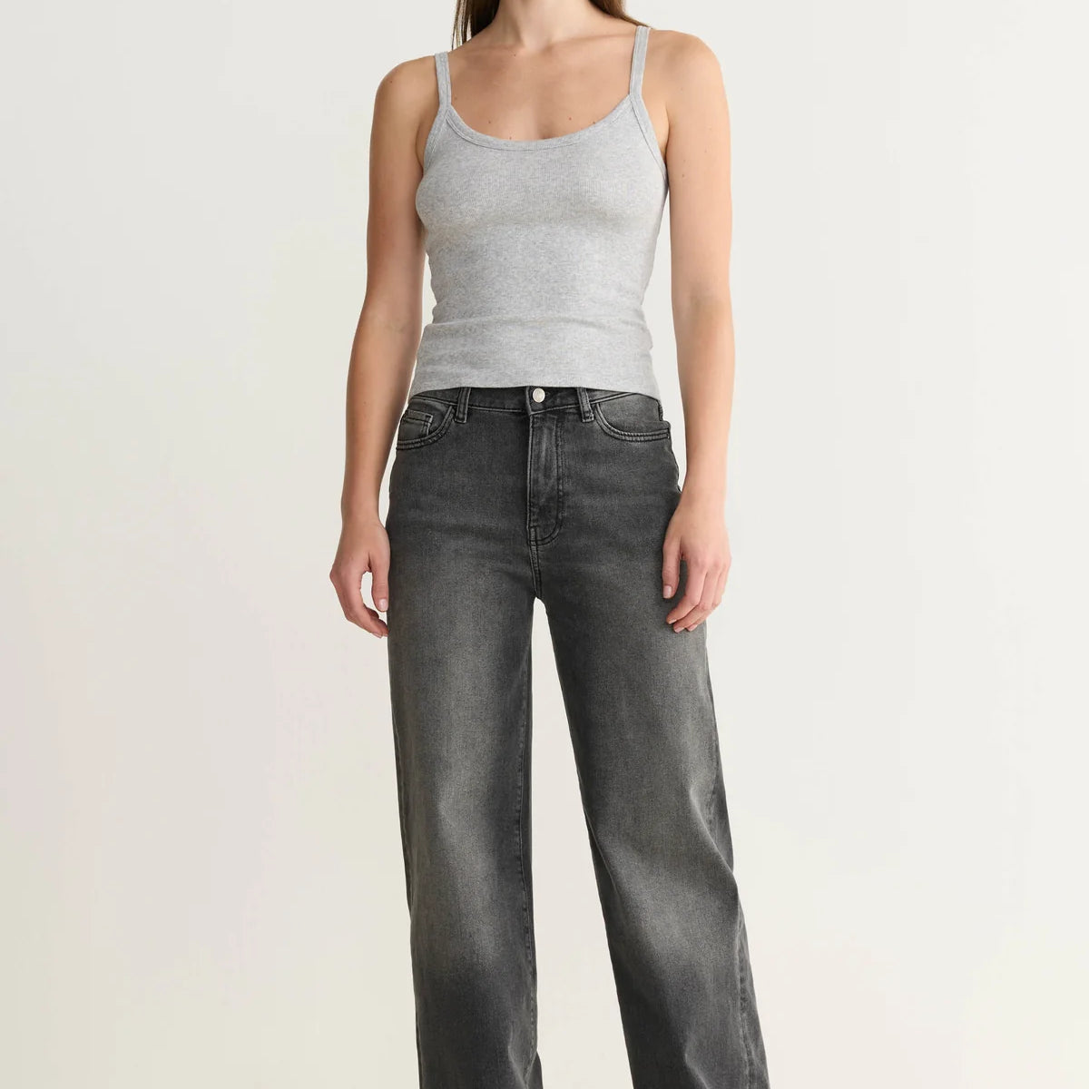 WARP + WEFT NCE WIDE LEG JEANS - OVERCAST