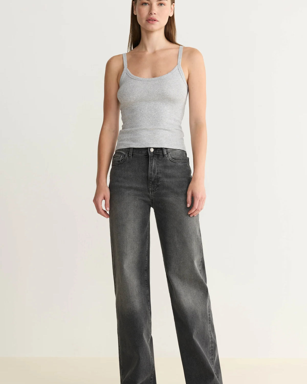 WARP + WEFT NCE WIDE LEG JEANS - OVERCAST