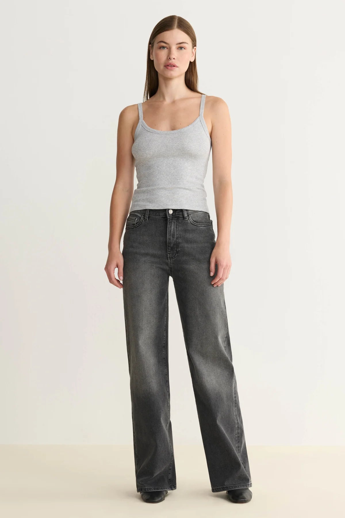 WARP + WEFT NCE WIDE LEG JEANS - OVERCAST