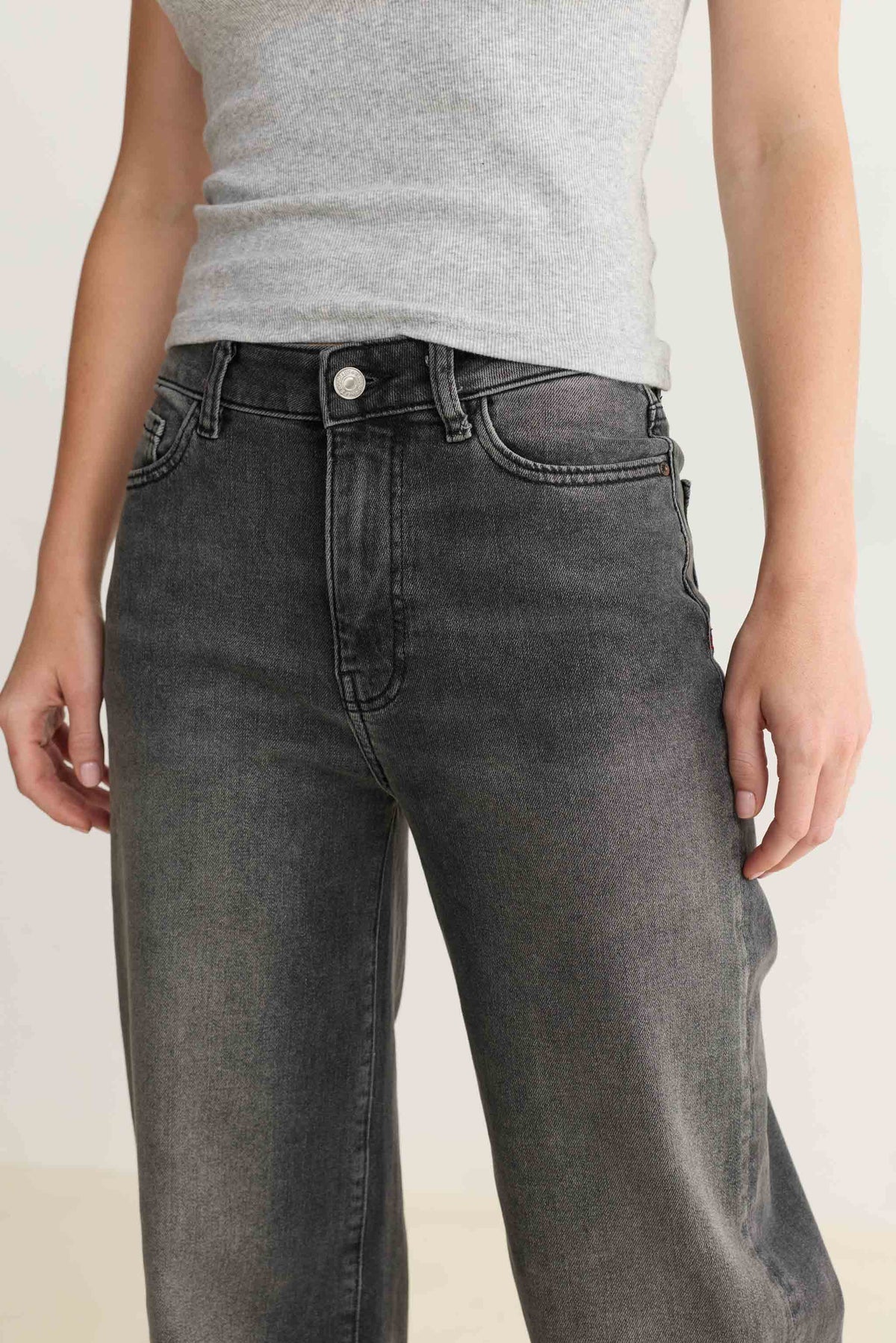 WARP + WEFT NCE WIDE LEG JEANS - OVERCAST