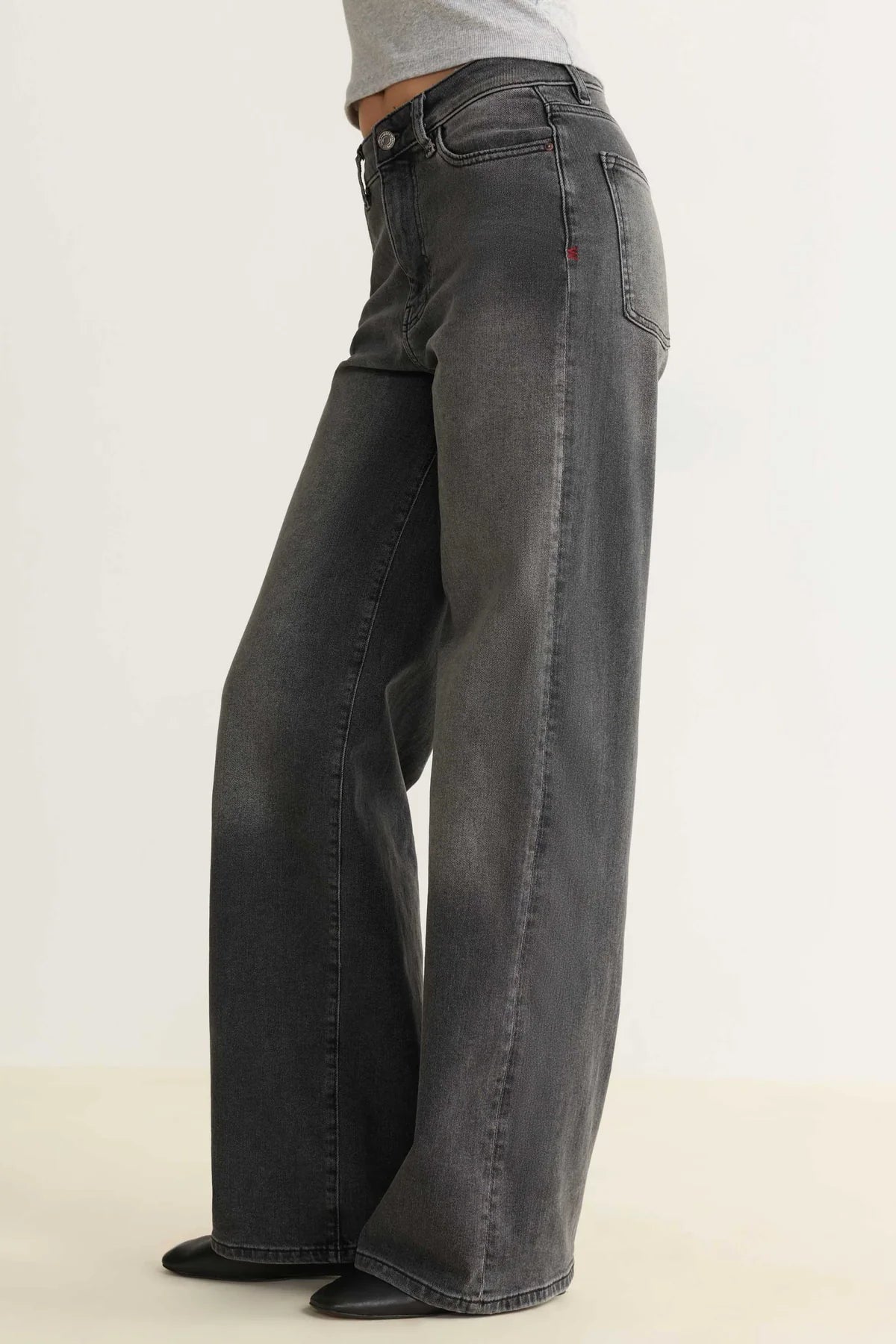 WARP + WEFT NCE WIDE LEG JEANS - OVERCAST