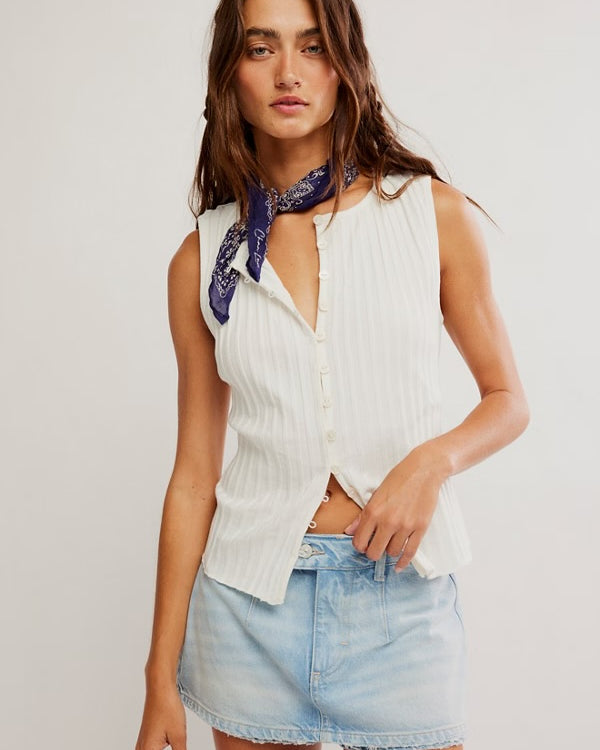 FREE PEOPLE TILLY VEST - IVORY