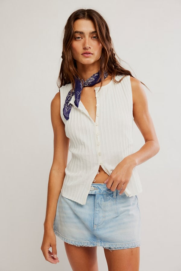 FREE PEOPLE TILLY VEST - IVORY