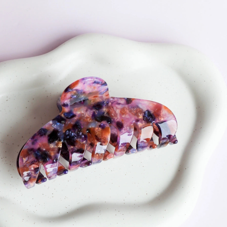 THE AGATHA CLAW CLIP - PLUM MULTI