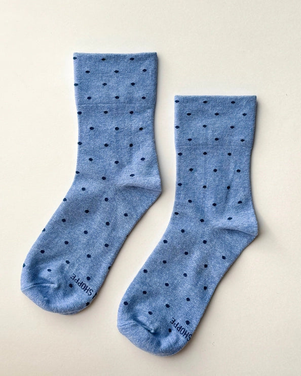 LE BON SHOPPE PRINTED SNEAKER SOCKS - BLUE NAVY