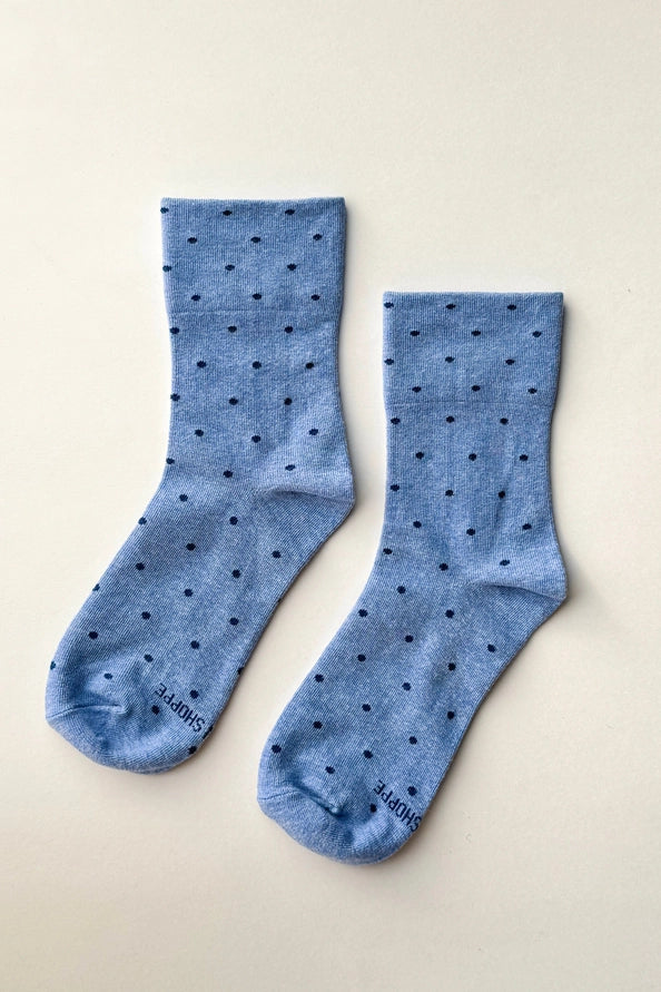 LE BON SHOPPE PRINTED SNEAKER SOCKS - BLUE NAVY