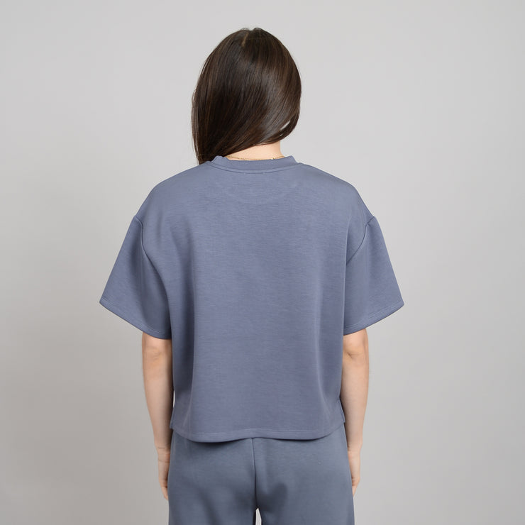 TESS SOFT KNIT TEE - STEEL