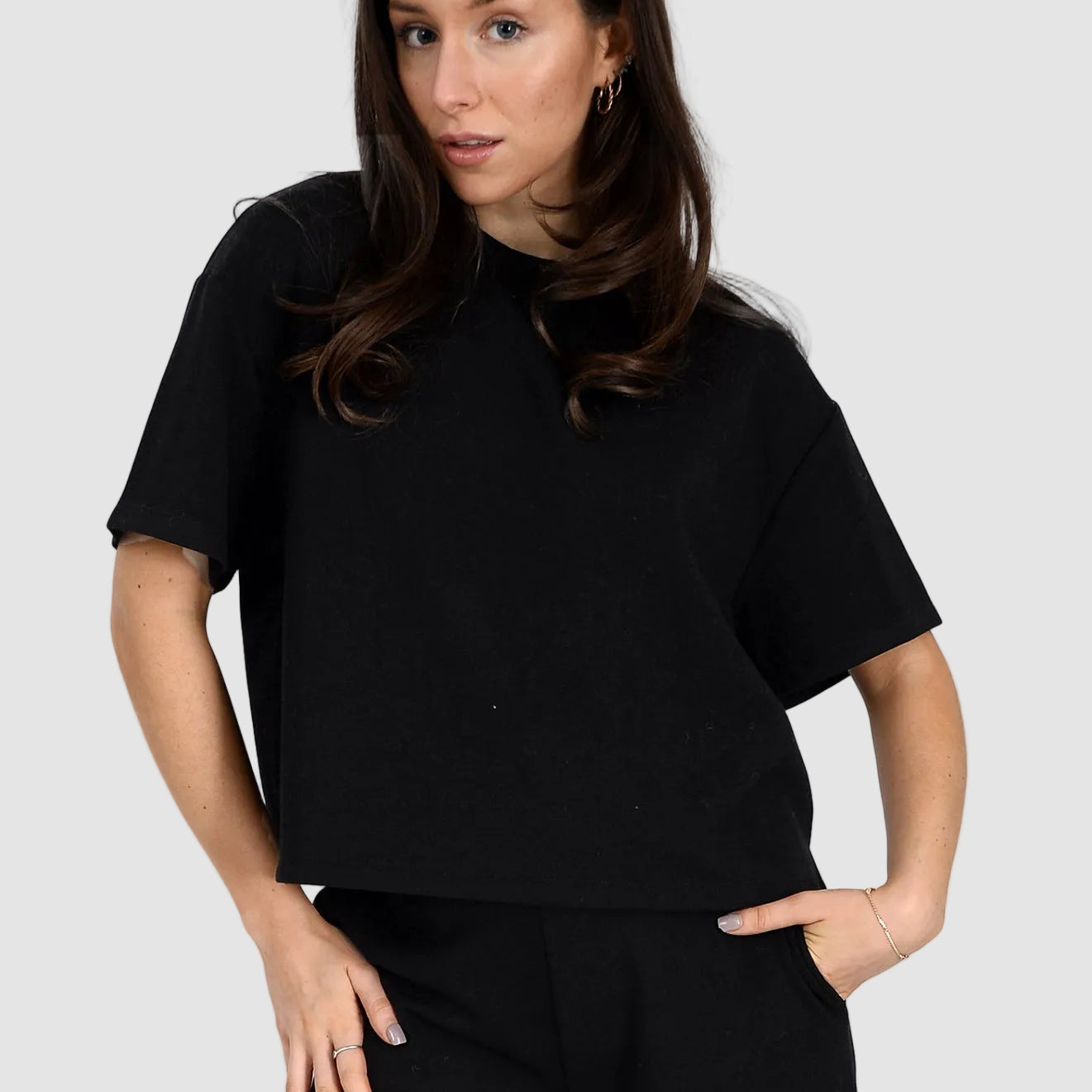 TESS SOFT KNIT TEE - BLACK
