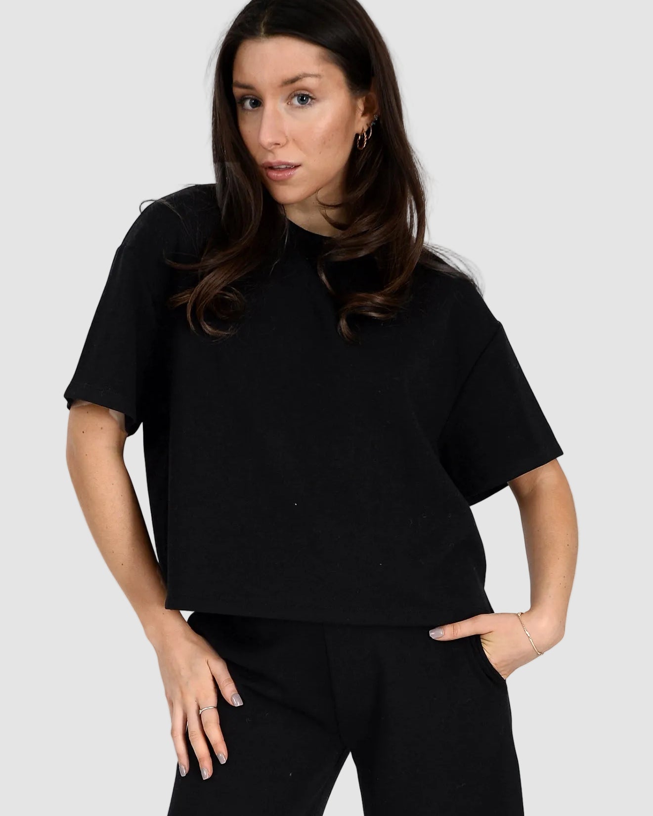 TESS SOFT KNIT TEE - BLACK