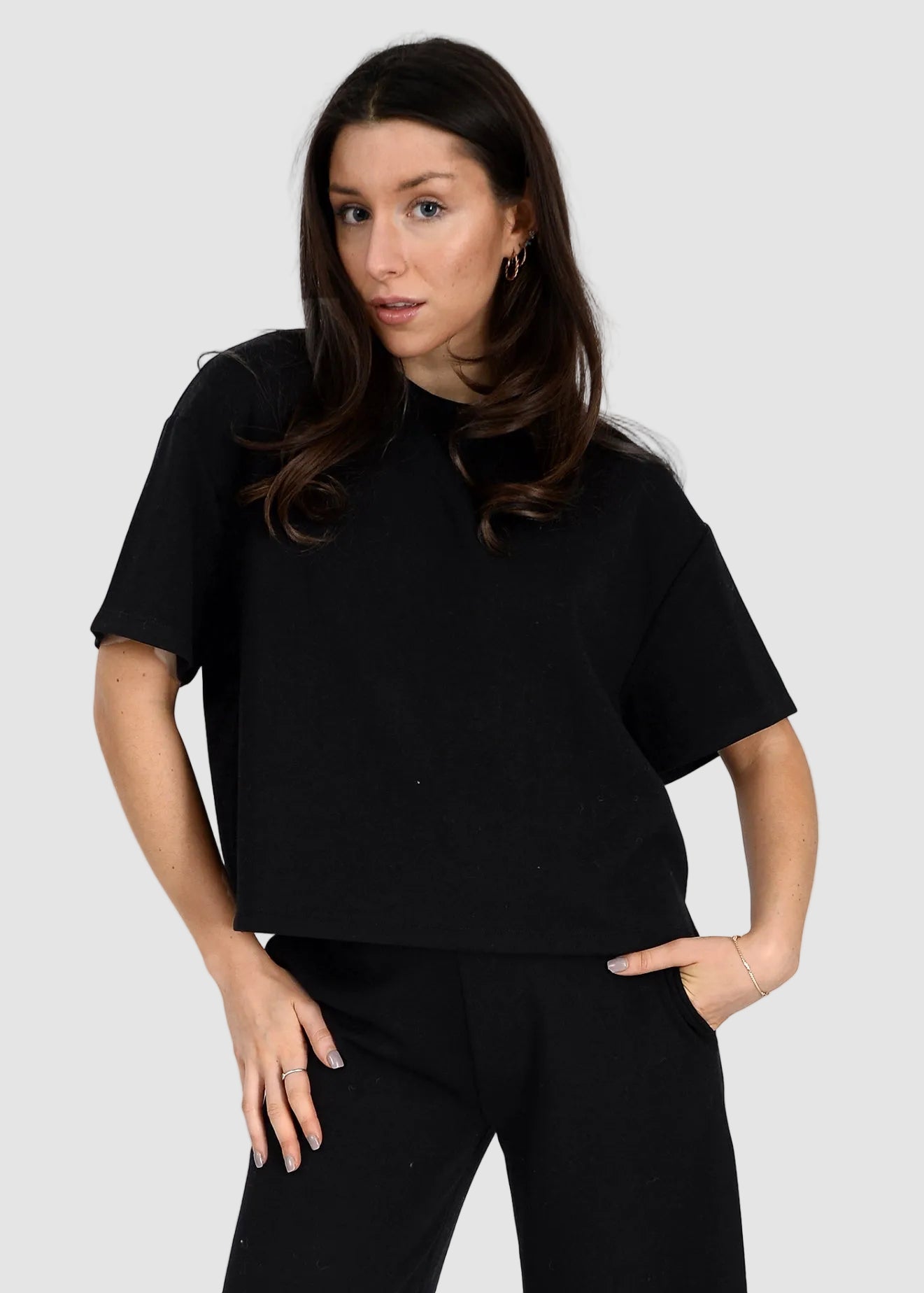 TESS SOFT KNIT TEE - BLACK