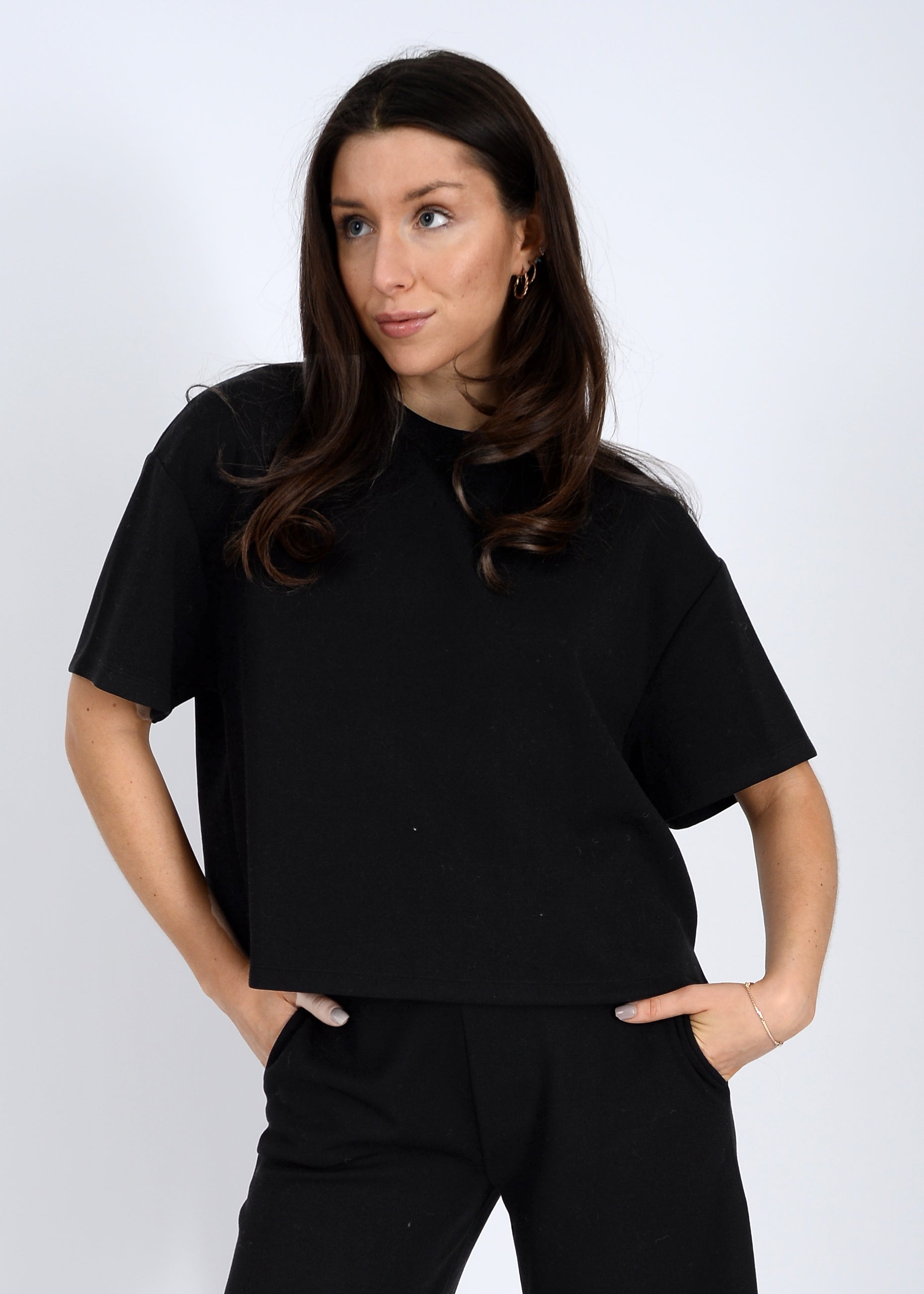 TESS SOFT KNIT TEE - BLACK