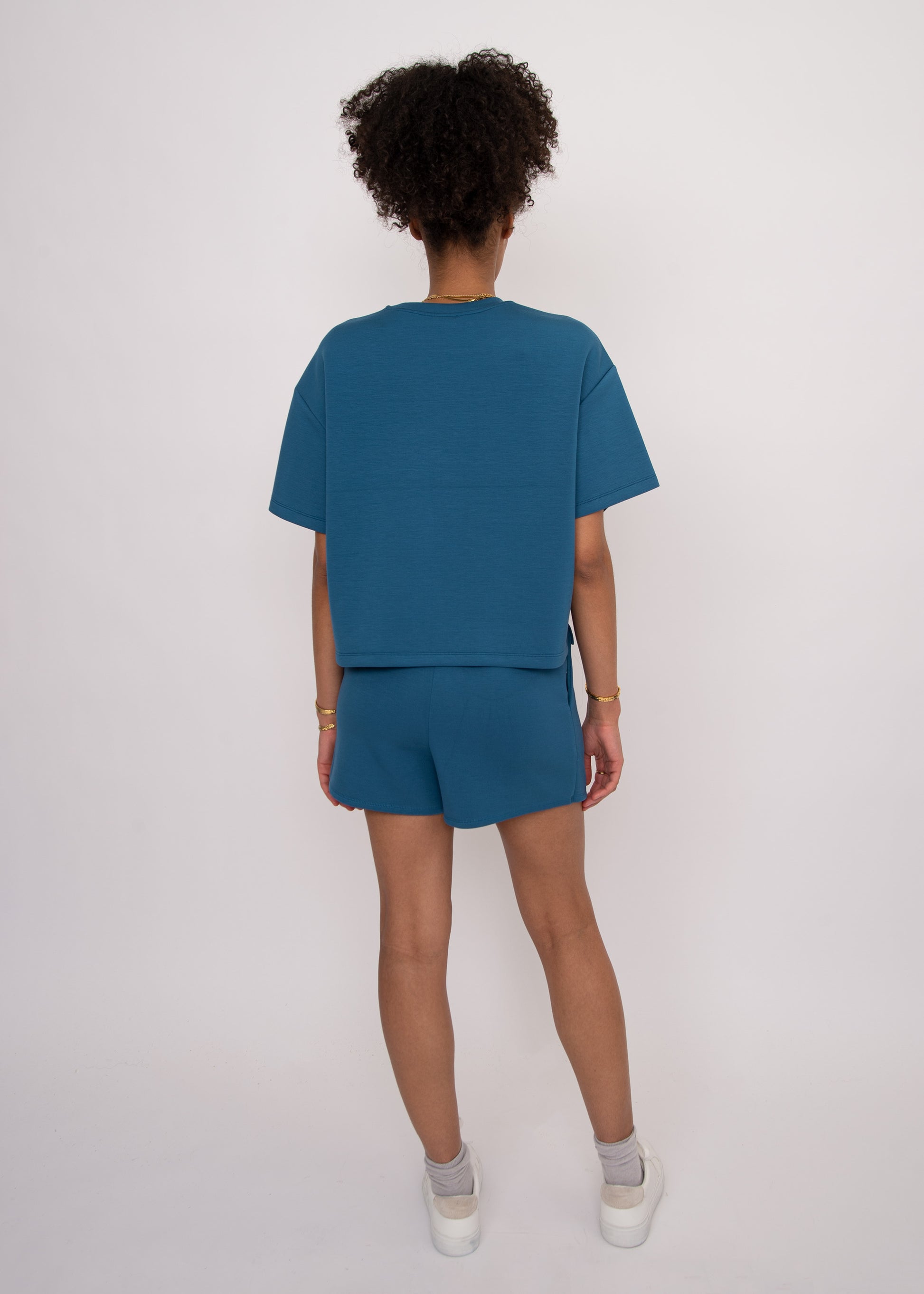 TESS SOFT KNIT TEE - BORDER BLUE