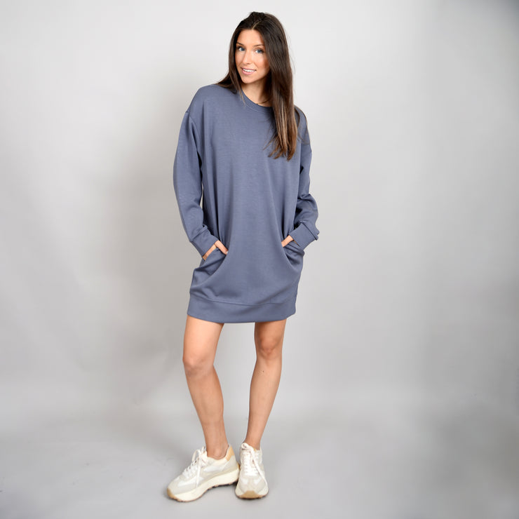 LUCIS SOFT KNIT DRESS - STEEL