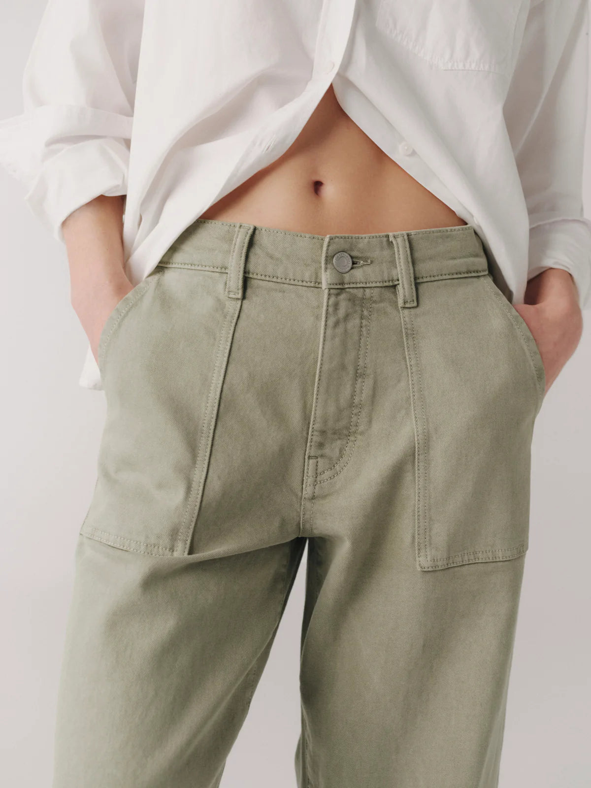 WARP + WEFT BNA SOFT BARREL JEANS - LAUREL GREEN