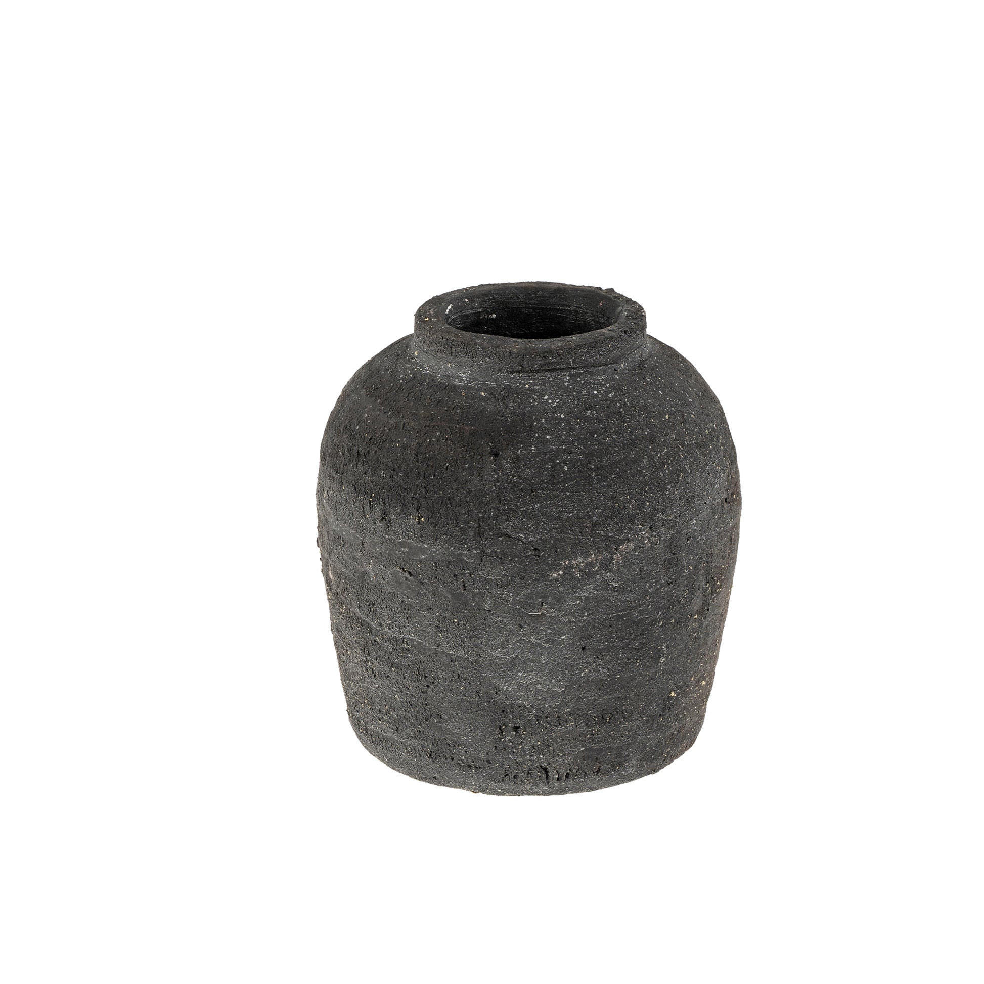 VOLOS TERRACOTTA VASE S - BLACK