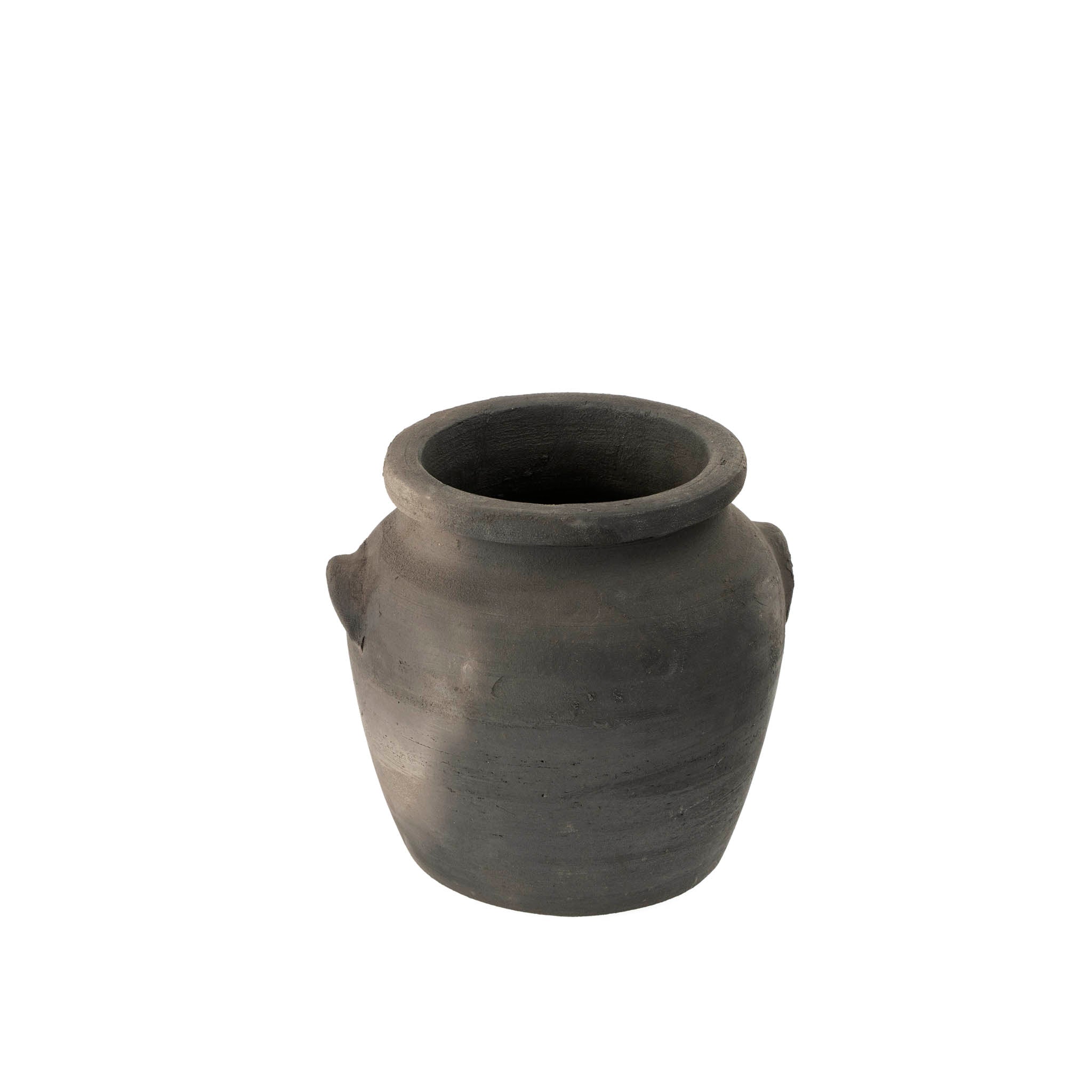 MILOS BURNT TERRACOTTA MINI URN - BLACK