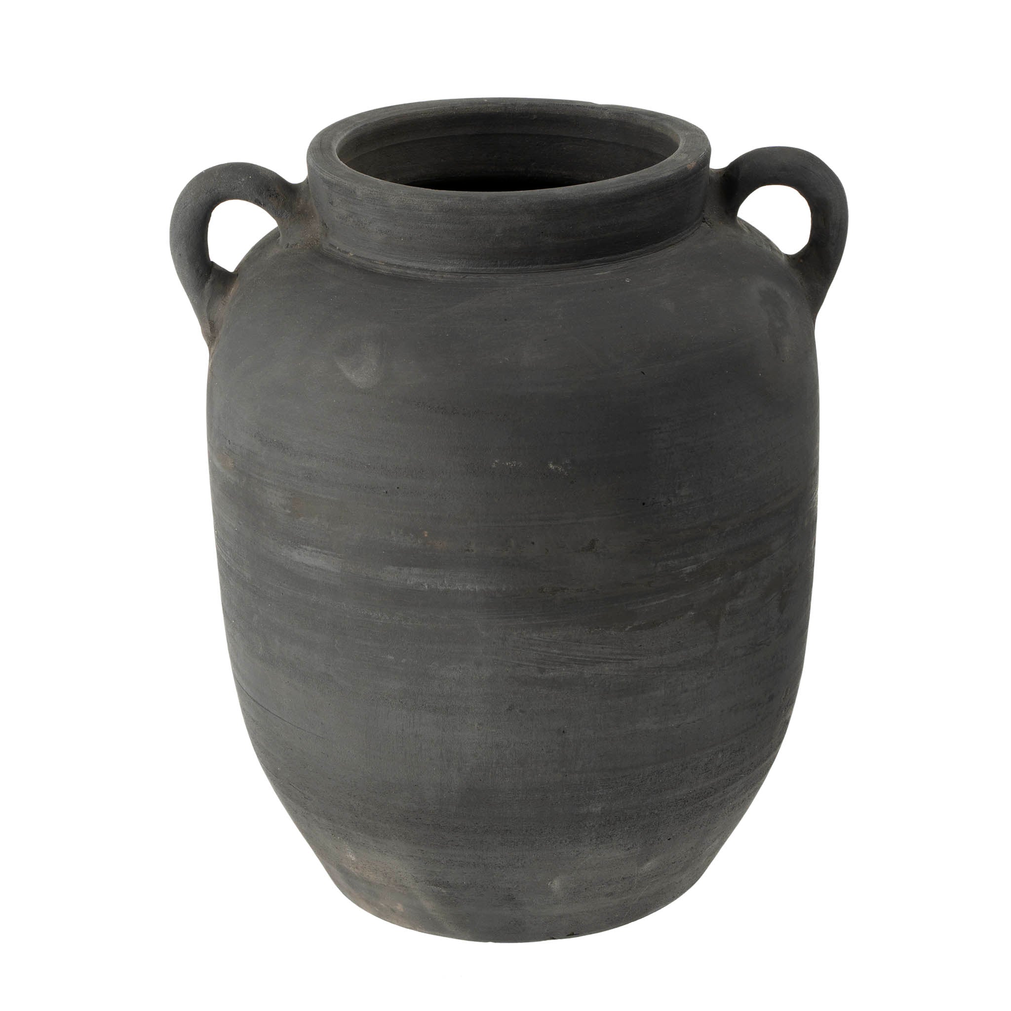 PROVENANCE BURNT TERRACOTTA VASE L - BLACK