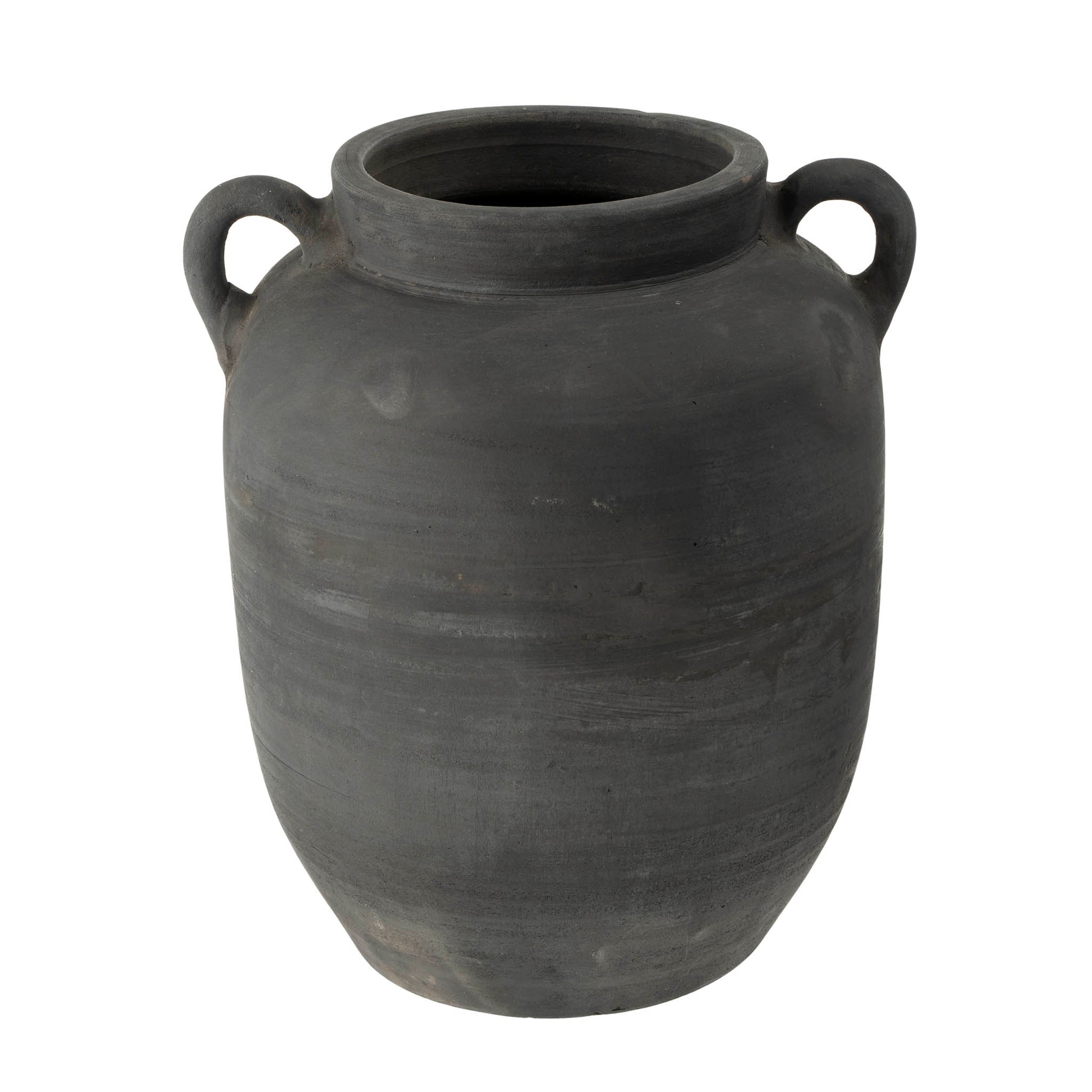 PROVENANCE BURNT TERRACOTTA VASE L - BLACK