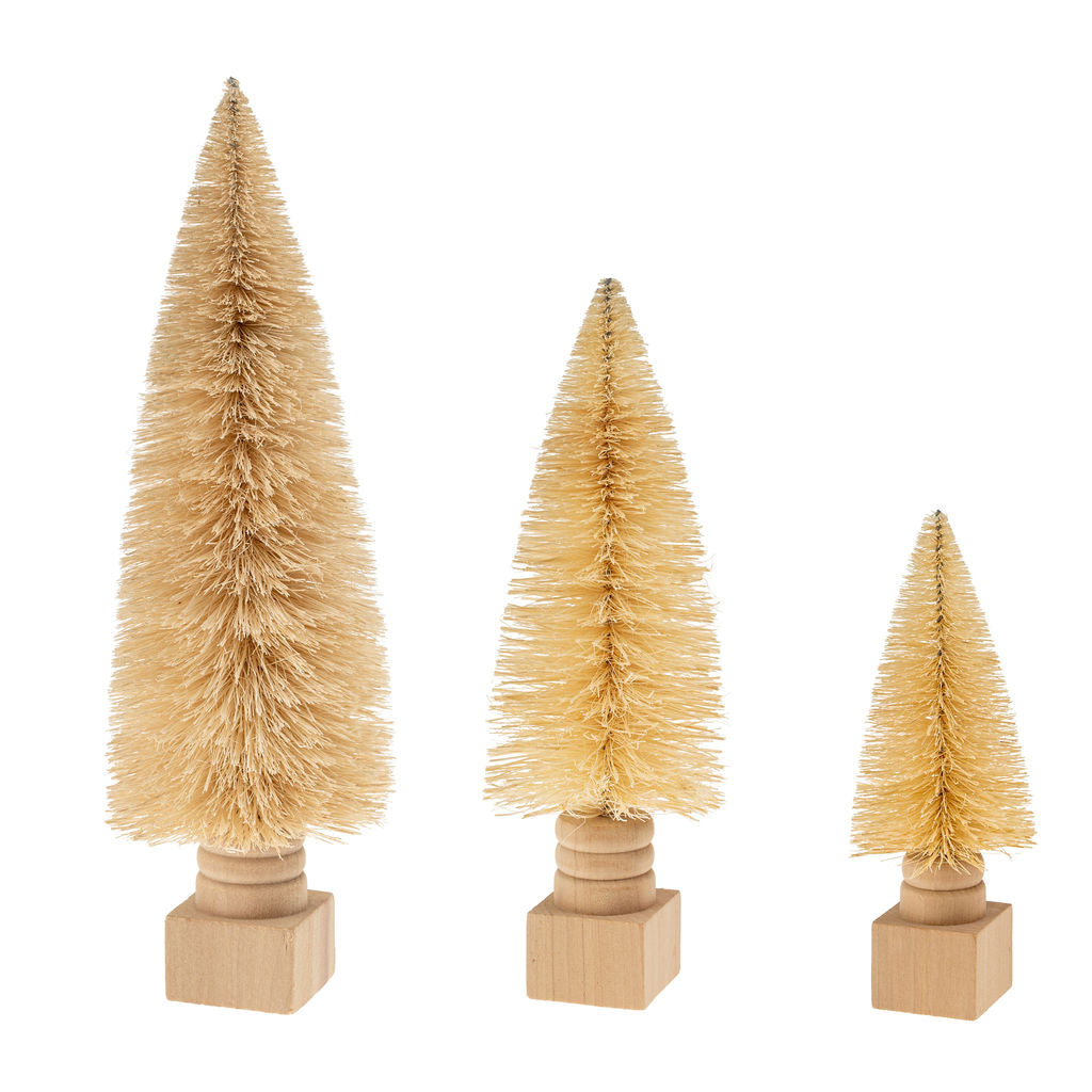 SISAL BOTTLE BRUSH TREE ON BASE - NATURAL