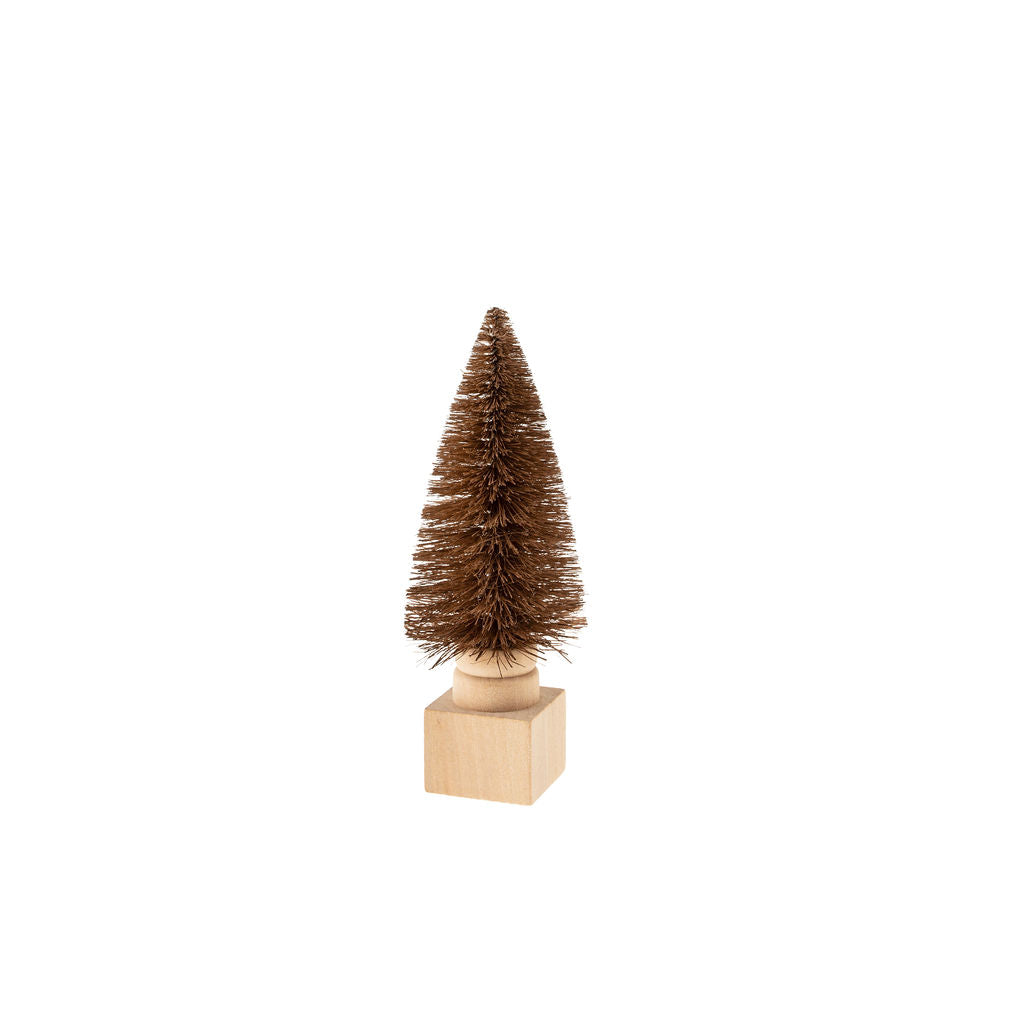 SISAL BOTTLE BRUSH TREE ON BASE - BROWN
