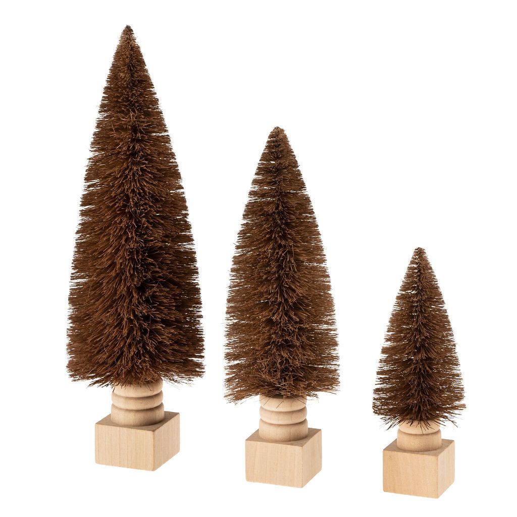 SISAL BOTTLE BRUSH TREE ON BASE - BROWN