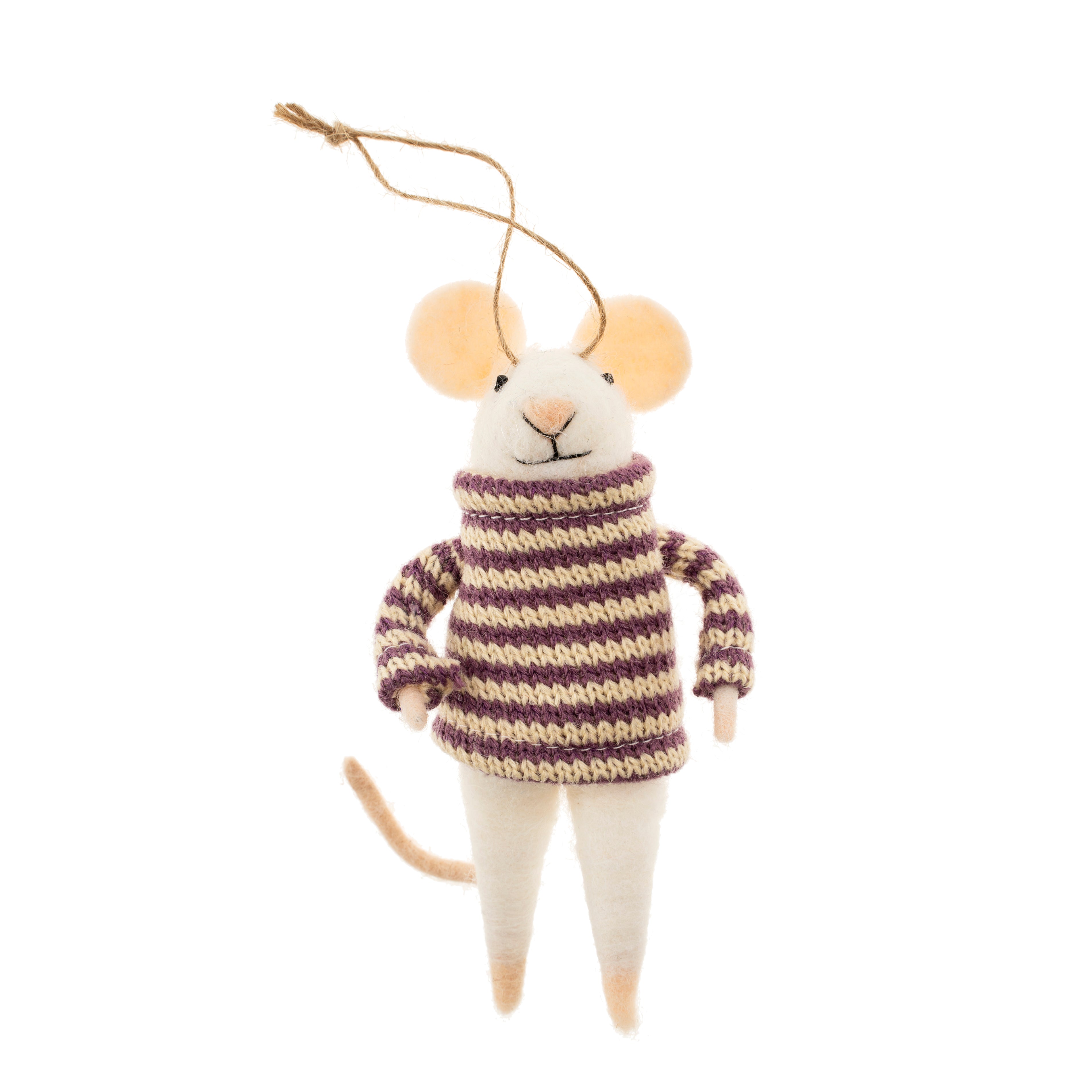 NELLIE MOUSE HOLIDAY ORNAMENT - NATURAL