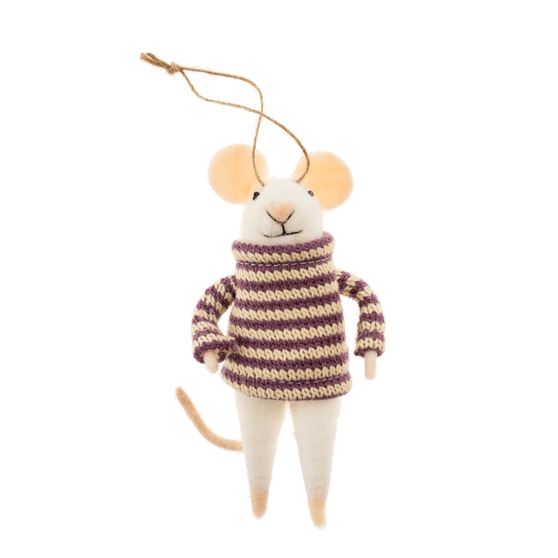 NELLIE MOUSE HOLIDAY ORNAMENT - NATURAL