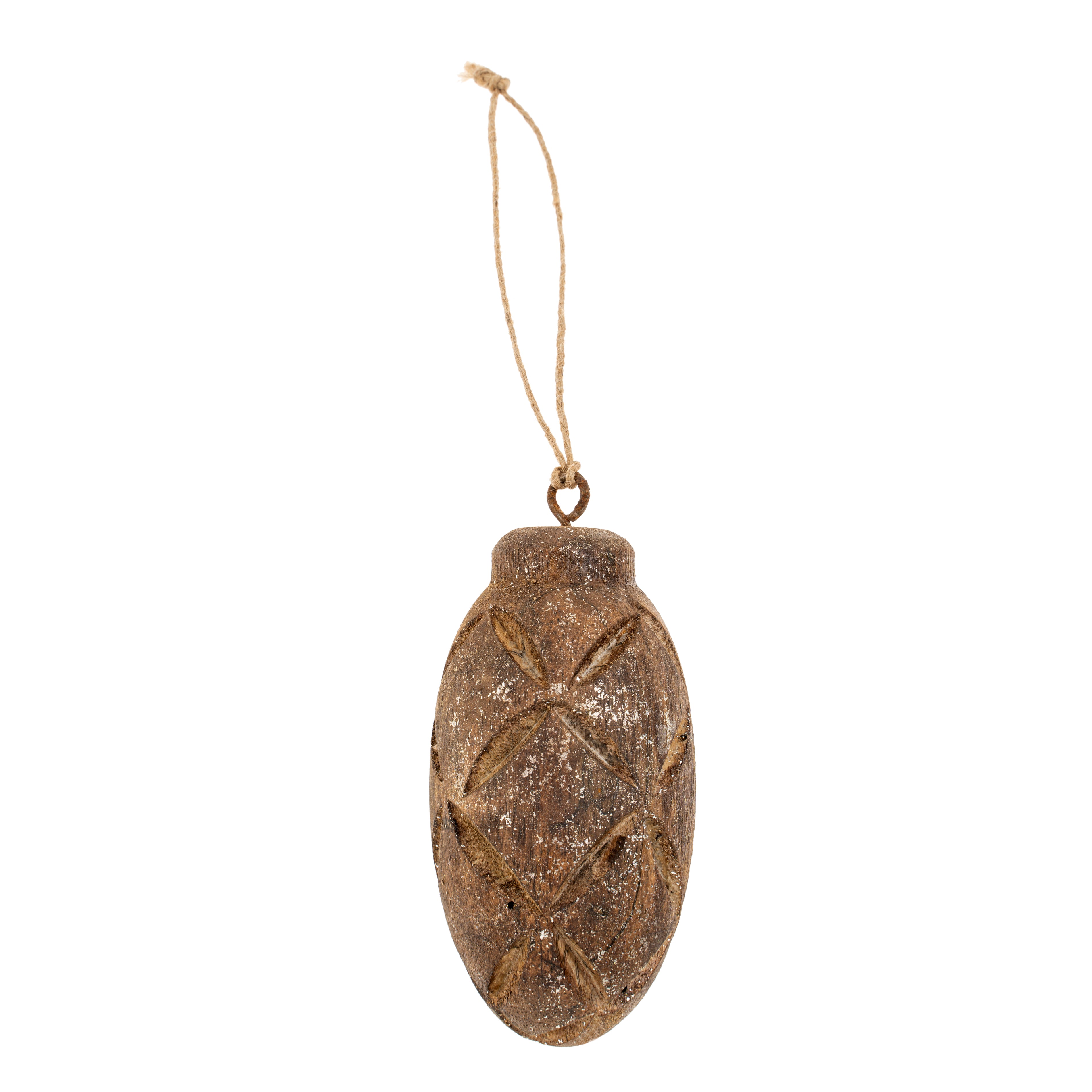 WOODEN CONE ORNAMENT - BROWN