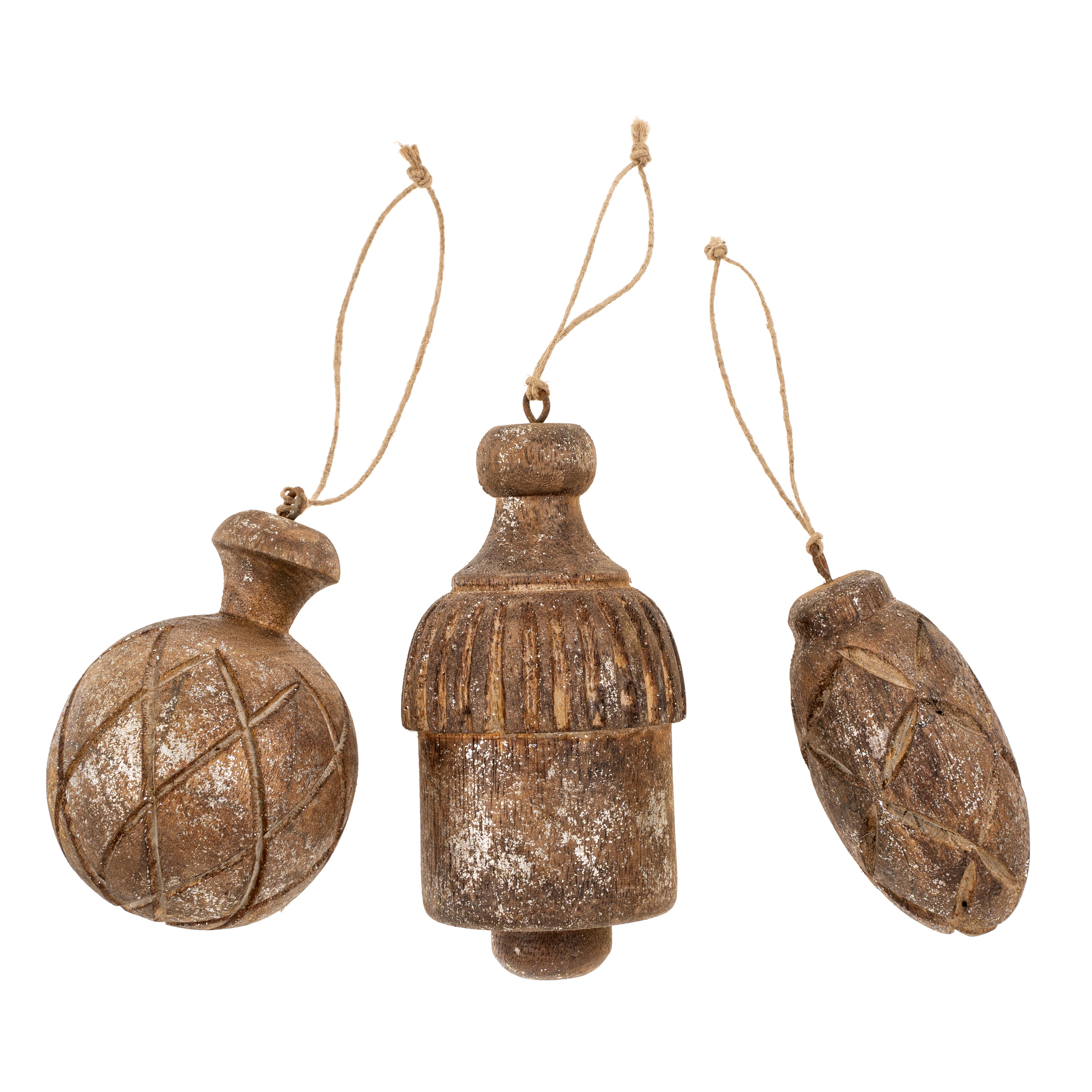 WOODEN CONE ORNAMENT - BROWN